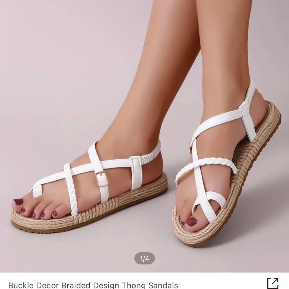 Purchased from SHEIN size 7.5 EURO 39 white sandals